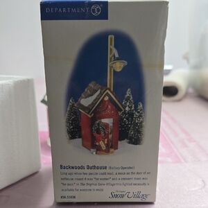 Department 56 Snow Village Red Outhouse with Snow Accents